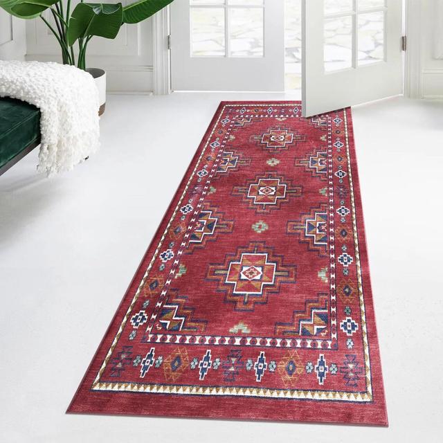 Rectangle Dallastown Machine Woven Red Rug Gracie Oaks Rug Size: Rectangle 80 x 150cm on Productcaster.