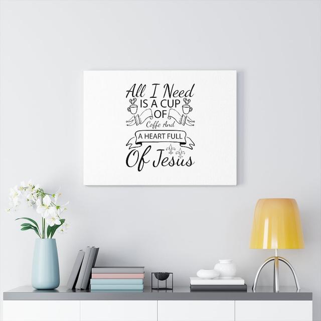 A Heart Full of Jesus - Wrapped Canvas Typography Blue Elephant Size: 46cm H x 61cm W on Productcaster.