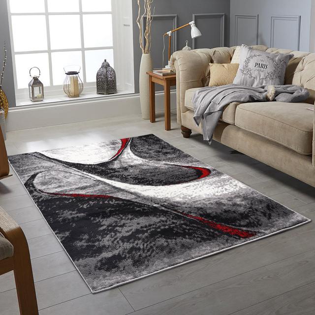 Cepeda Dhurrie Black/Grey Rug Metro Lane Rug Size: Rectangle 200 x 290cm on Productcaster.