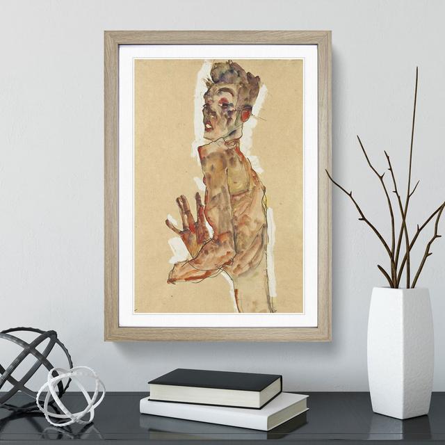 Self-Portrait Vol.3 by Egon Schiele - Picture Frame Painting East Urban Home Frame Option: Oak Framed, Size: 36cm H x 27cm W x 2cm D on Productcaster.