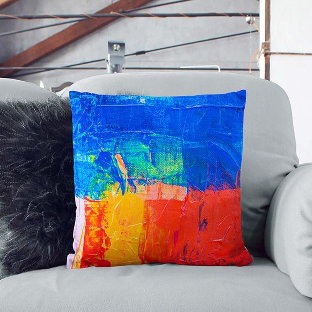 Abstract Art Painting Vol.195 by S.Johnson Cushion with Filling East Urban Home Size: 40 x 40 cm, Backing Colour: Stone on Productcaster.