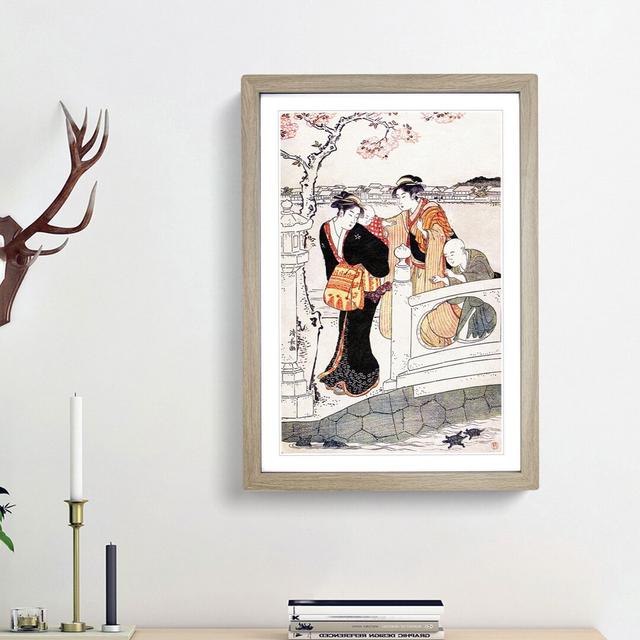 The Walk by Torii Kiyonaga - Picture Frame Painting Print East Urban Home Frame Option: Oak Framed, Size: 36cm H x 27cm W x 2cm D on Productcaster.