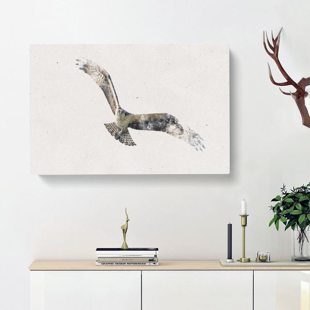 Osprey Bird Watercolour - Wrapped Canvas Print East Urban Home Size: 40cm H x 60cm W x 4cm D on Productcaster.