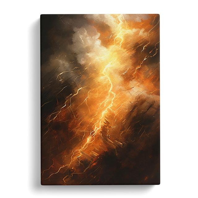 Lightning Action Painting Art - Print Metro Lane Size: 76cm H x 50cm W x 3cm D on Productcaster.