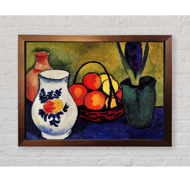 White Jug With Flowers And Fruits by August Macke - Single Picture Frame Art Prints Rosalind Wheeler Size: 100cm H x 141.4cm W x 3.4cm D on Productcaster.