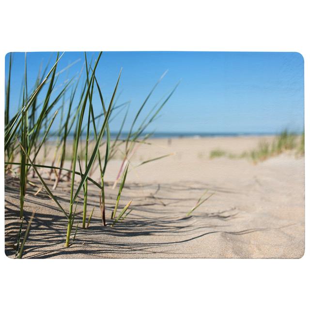 Jacqualin Grass in the Dunes with the Lake Shaggy Blue/Green/Brown Rug East Urban Home Rug Size: Rectangle 60 x 110cm on Productcaster.