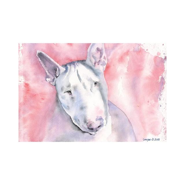 Bull Terrier by George Dyachenko - Wrapped Canvas Painting Brambly Cottage Size: 30.48cm H x 45.72cm W x 1.91cm D on Productcaster.