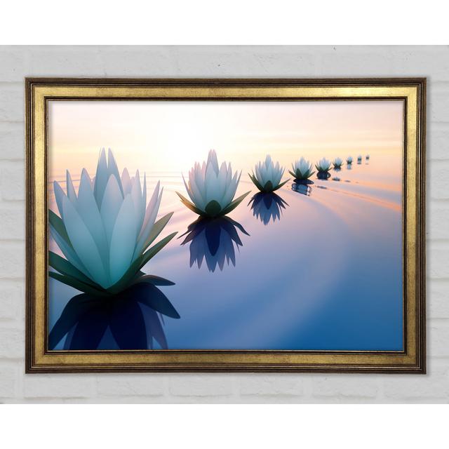 Waterlillies Lined Up - Single Picture Frame Art Prints World Menagerie Size: 59.7cm H x 84.1cm W x 1.5cm D on Productcaster.