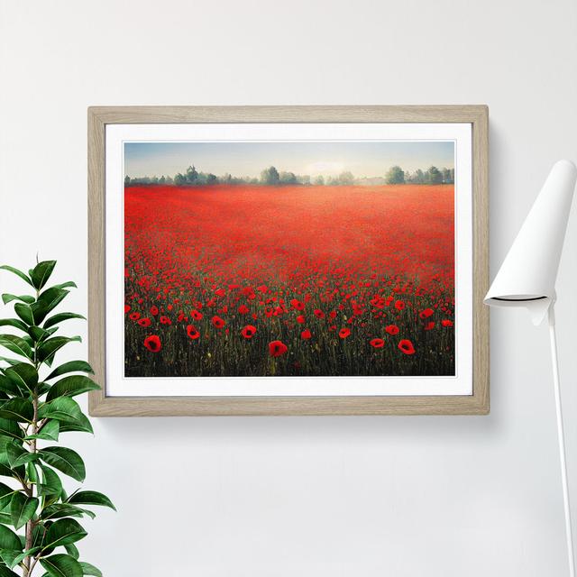 XH1022-7122X Precious Poppy Field Flowers - Single Picture Frame Print Marlow Home Co. Frame Colour: Oak, Size: 25cm H x 34cm W on Productcaster.