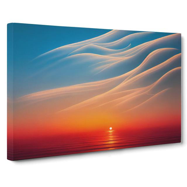 Joyous Sunset Seascape House of Hampton Size: 50cm H x 76cm W x 3cm D on Productcaster.