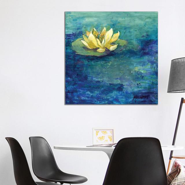 Yellow Water Lilly - Wrapped Canvas Painting ClassicLiving Size: 93.98cm H x 93.98cm W x 1.905cm D on Productcaster.