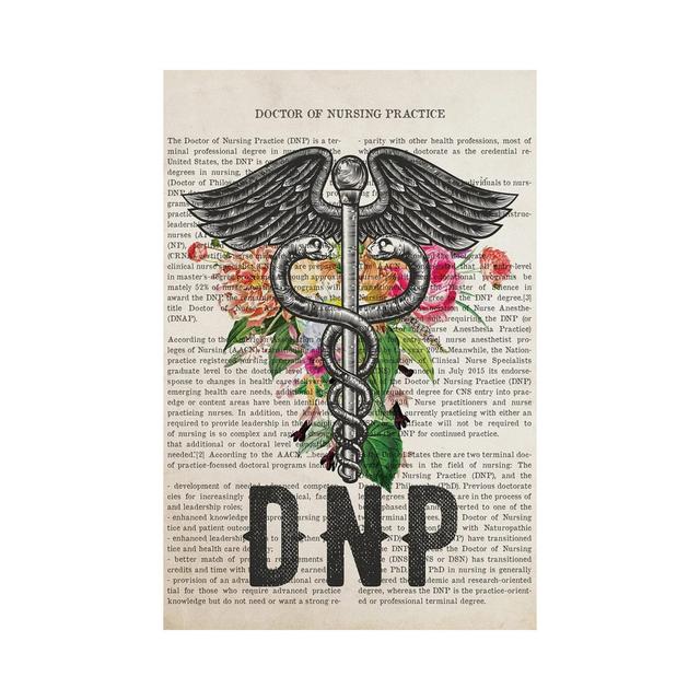 DNP, Doctor Of Nursing Practice With Flowers by Aged Pixel - Wrapped Canvas Print Rosalind Wheeler Size: 152.4cm H x 101.6cm W x 3.81cm D on Productcaster.