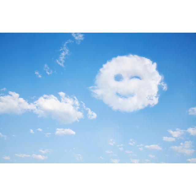 Smiling Winking Cloud In Blue Sky by FangXiaNuo - No Frame Print on Canvas 17 Stories Size: 20cm H x 30cm W on Productcaster.