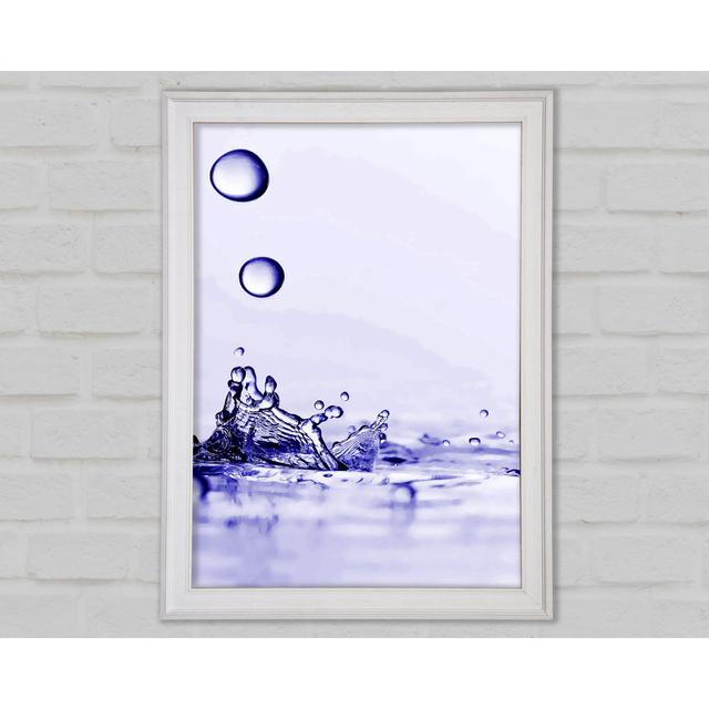 Purple Water Droplet Splash Framed Print Highland Dunes Size: 118.9cm H x 84.1cm W x 1.5cm D on Productcaster.