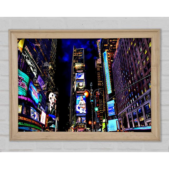 New York Times Square Blue Skys At Night - Single Picture Frame Art Prints Brayden Studio Size: 59.7cm H x 84.1cm W x 1.5cm D on Productcaster.