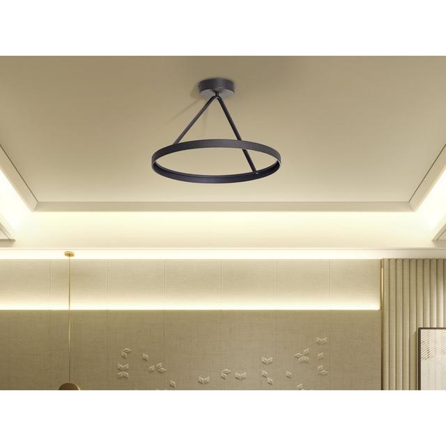 Metal LED Pendant Lamp Black AGNO Ivy Bronx on Productcaster.