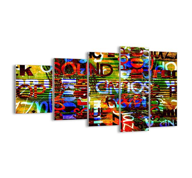 All Sound Colours - 5 Piece Unframed Graphic Art Print Set on Glass Ebern Designs Size: 60cm H x 100cm W x 1.8cm D on Productcaster.