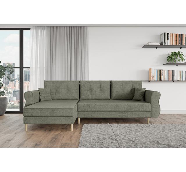 Ecksofa mit Schlaffunktion und Bettkasten 17 Stories Polsterfarbe: Grau - Matana02 on Productcaster.