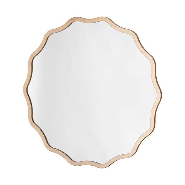 Brexten Mirror Metro Lane Finish: Gold, Size: 90cm H x 90cm W, Shape: Round/Wavy/Scalloped on Productcaster.