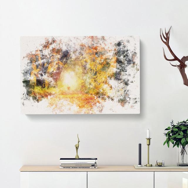 Heading Through an Autumn Forest - Wrapped Canvas Graphic Art Print East Urban Home Size: 60cm H x 91cm W x 3cm D on Productcaster.