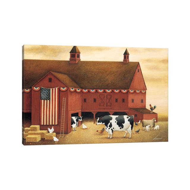 Fourth Of July Barn by Lowell Herrero - Wrapped Canvas Painting Brambly Cottage Size: 20.32cm H x 30.48cm W x 1.91cm D on Productcaster.