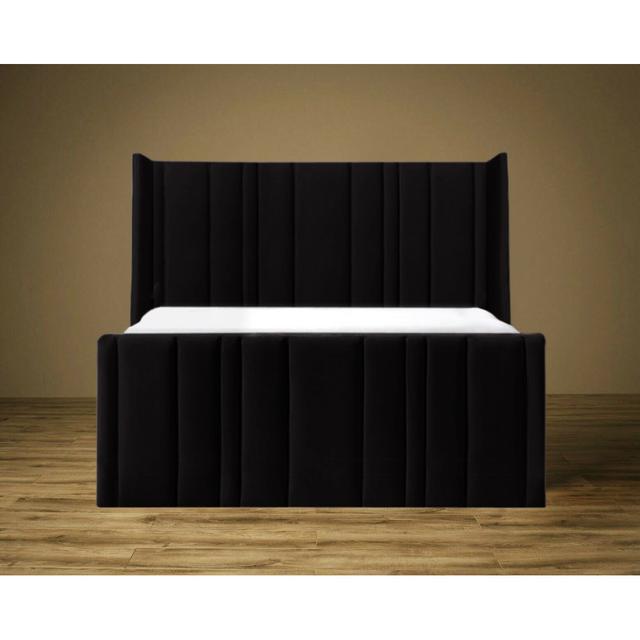 Priode Upholstered Bed Fairmont Park Size: Single (3'), Colour: Black on Productcaster.