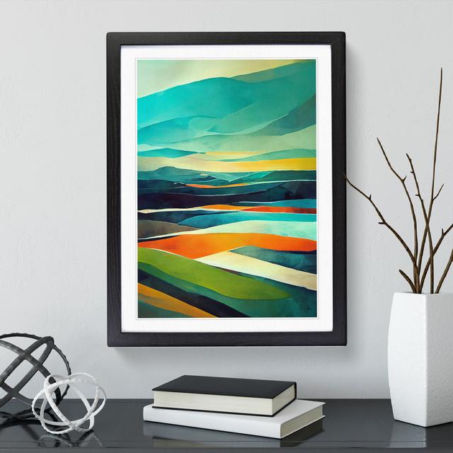 Meadow Landscape in Abstract No.4 - Picture Frame Painting Alpen Home Size: 64cm H x 46cm W x 2cm D, Frame Colour: Black on Productcaster.