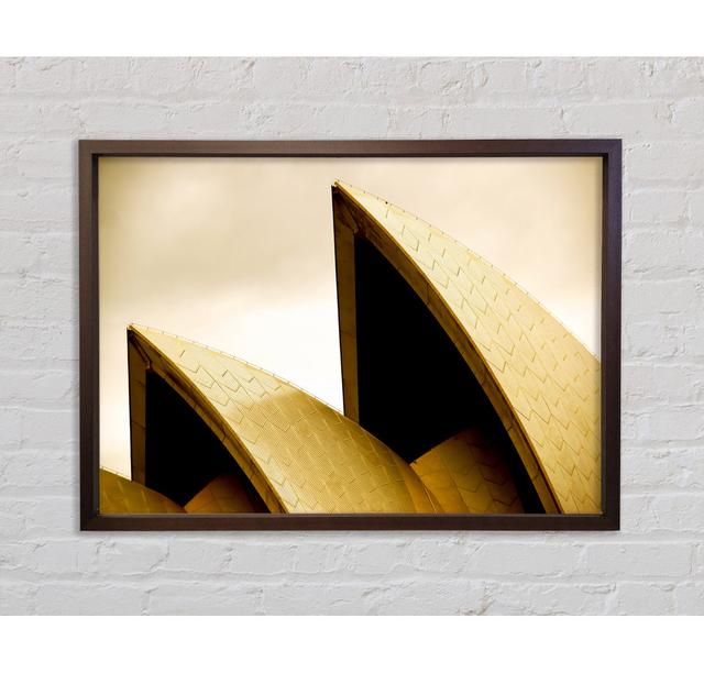 Sydney Opera House Peaks Sepia - Single Picture Frame Art Prints on Canvas Bright Star Size: 100.1cm H x 141.4cm W x 3.3cm D on Productcaster.