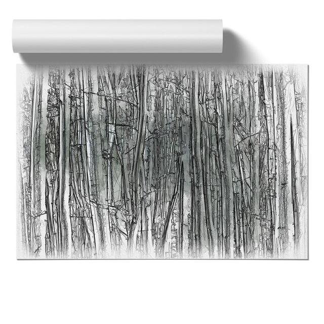 Forest Woodland Sketch - Unframed Graphic Art East Urban Home Size: 59cm H x 84cm W x 0.1cm D on Productcaster.