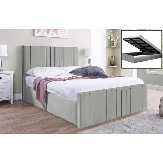 Mohiuddin Upholstered Storage Bed Ebern Designs Colour: Silver, Size: UK Super King - DE 180 x 200 cm on Productcaster.