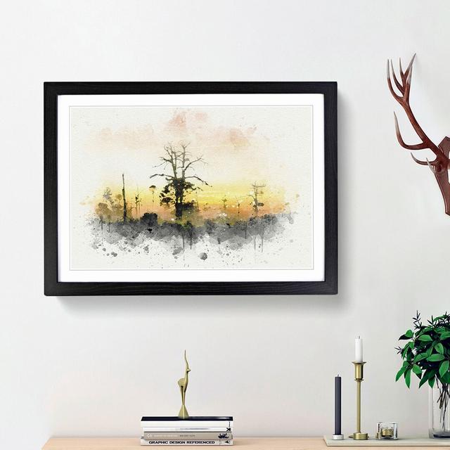 Fog over Woodland in Abstract - Picture Frame Graphic Art Print East Urban Home Frame Option: Black Framed, Size: 36cm H x 48cm W x 2cm D on Productcaster.