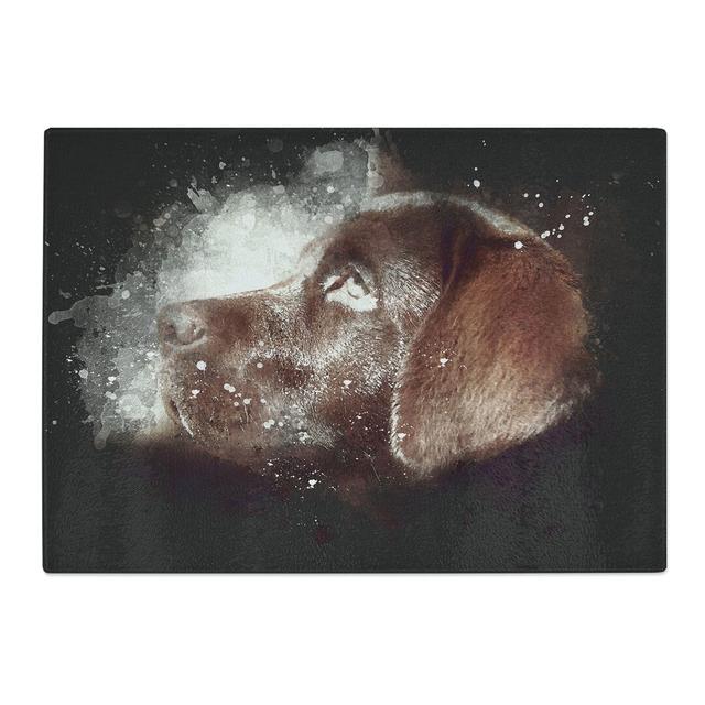 Tempered Glass Chocolate Labrador Portrait Chopping Board East Urban Home Size: 20 cm x 28.5 cm on Productcaster.