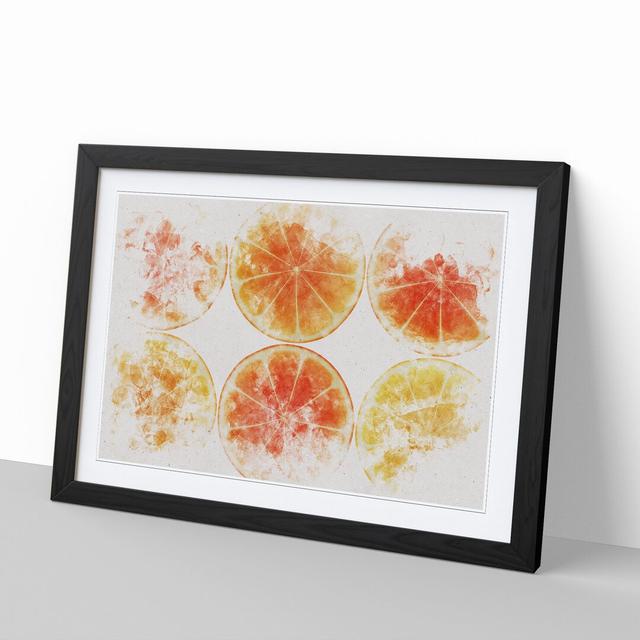 Orange Fruit Slices - Picture Frame Painting East Urban Home Frame Option: Black Framed, Size: 27cm H x 36cm W x 2cm D on Productcaster.