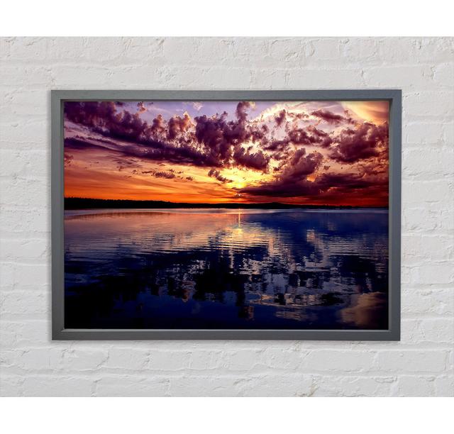 Amazing Dusk Framed Print Wall Art Highland Dunes Size: 59.7cm H x 84.1cm W x 3.3cm D, Format: Dark Grey Framed Canvas on Productcaster.