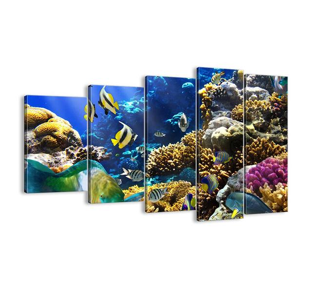 'Heavy Traffic on the Holiday Trail' - 5 Piece Unframed Photograph Print Set on Canvas Longshore Tides Size: 100cm H x 150cm W x 1.8cm D on Productcaster.