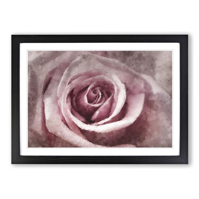 Pretty in Pink Rose Flower - Picture Frame Painting Print East Urban Home Size: 33cm H x 45cm W x 2cm D, Frame Option: Black Framed on Productcaster.