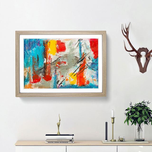 Abstract Art Painting Vol.128 by S.Johnson - Picture Frame Painting Print East Urban Home Frame Option: Oak Framed, Size: 27cm H x 36cm W x 2cm D on Productcaster.