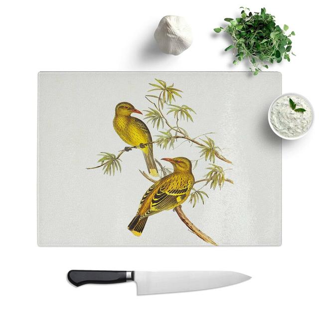 Tempered Glass Crescent-Marked Oriole Birds Chopping Board East Urban Home Size: 39 cm W x 28.5 cm L on Productcaster.