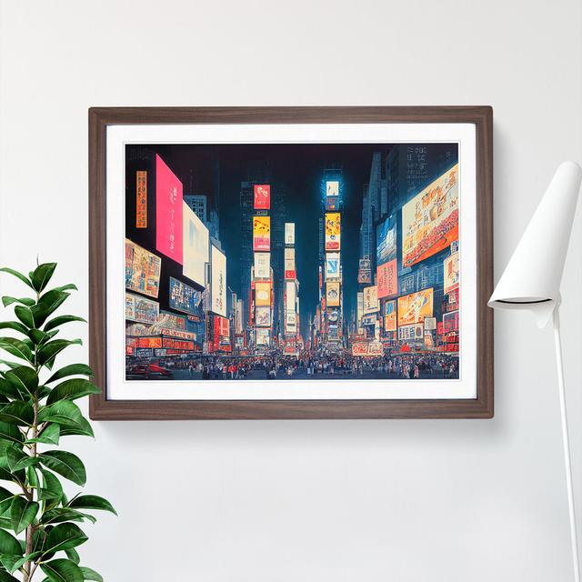 Modern Times Square Art Vol.2 - Picture Frame Graphic Art 17 Stories Size: 46cm H x 64cm W x 2cm D, Format: Walnut Framed on Productcaster.