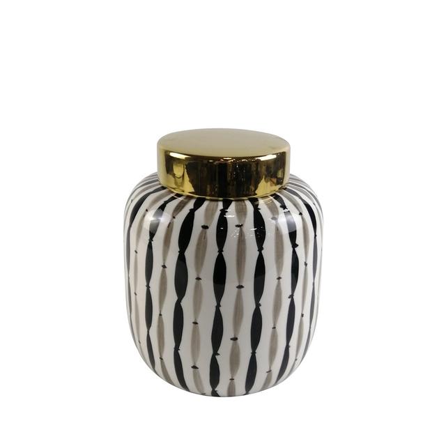 Hutsell Ceramic Ginger Jar with Lid for the Living Room, Modern Home Decor Fairmont Park Size: 26cm H x 21cm W x 21cm D on Productcaster.