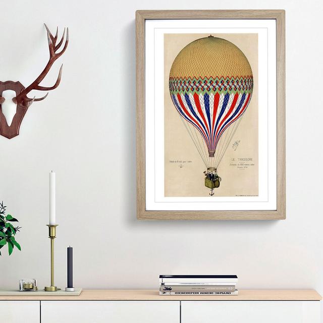 Hot Air Balloon in France - Picture Frame Painting Print on MDF East Urban Home Frame Option: Oak Framed, Size: 48cm H x 36cm W x 2cm D on Productcaster.