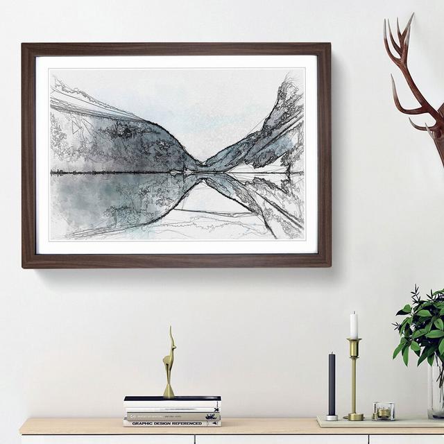 Mountain Range Reflection in Abstract - Picture Frame Graphic Art Print East Urban Home Frame Option: Walnut Framed, Size: 48cm H x 65cm W x 2cm D on Productcaster.