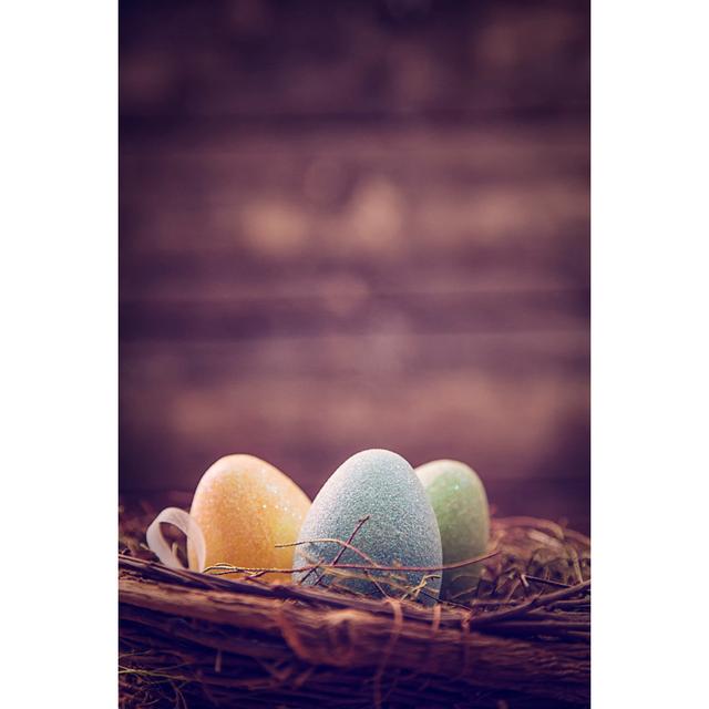 Colourful Easter Eggs In Basket by GMVozd - Print 17 Stories Size: 120cm H x 80cm W on Productcaster.