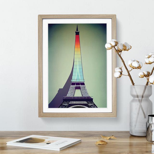 Modern Eiffel Tower - Picture Frame Graphic Art Marlow Home Co. Frame Colour: Oak, Size: 64cm H x 46cm W x 2cm D on Productcaster.