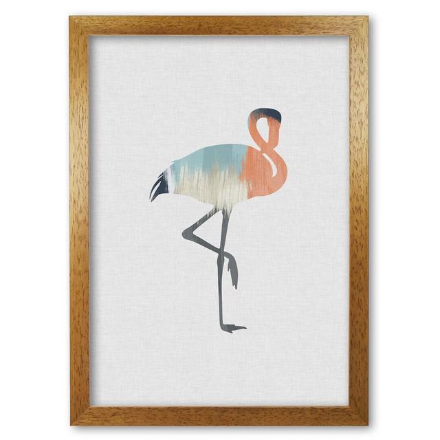 'Pastel Flamingo' Graphic Art East Urban Home Size: 30 cm H x 21 cm W x 5 cm D, Format: Honey Oak Frame on Productcaster.