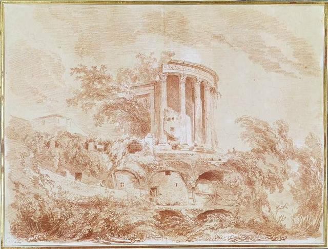 Temple of The Sybil at Tivoli by Jean-Honore Fragonard Art Print East Urban Home Size: Small on Productcaster.