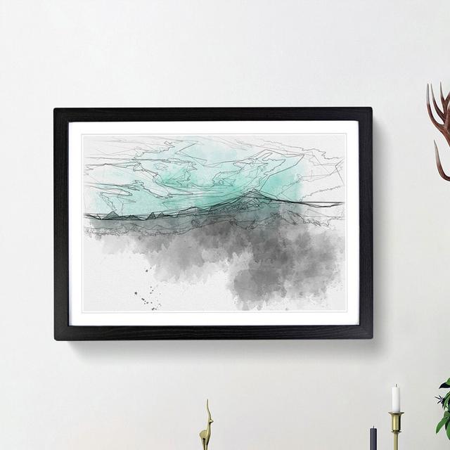 Mint Green Sky - Picture Frame Graphic Art Print East Urban Home Size: 62cm H x 87cm W x 2cm D, Frame Option: Black Framed on Productcaster.