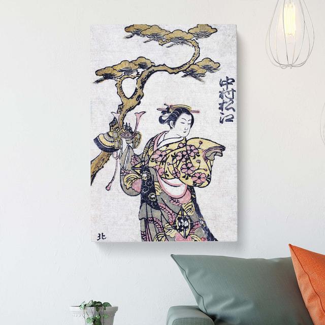 Woman Beneath A Tree by Kitao Shigemasa - Wrapped Canvas Print East Urban Home Size: 50cm H x 35cm W x 3cm D on Productcaster.