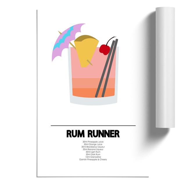 Rum Runner Cocktail - No Frame Print East Urban Home Size: 30cm H x 21cm W x 0.1cm D on Productcaster.