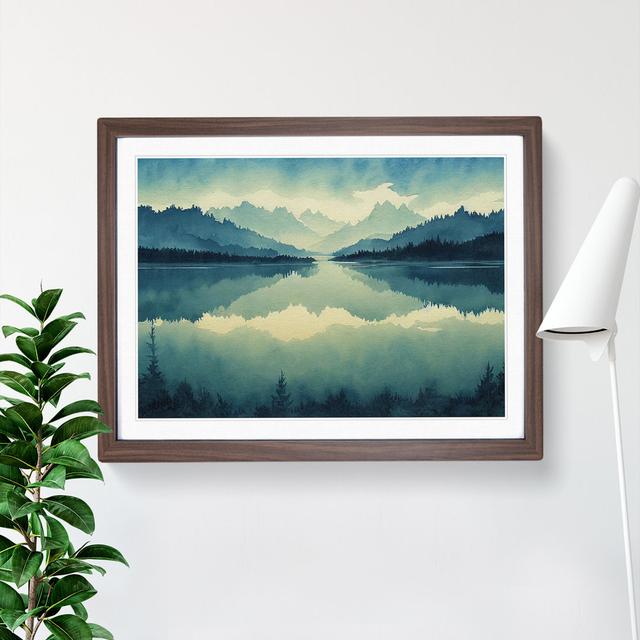 XH1022-9854X Forest Lake Vol.3 - Single Picture Frame Print Alpen Home Size: 34cm H x 46cm W x 2cm D, Frame Colour: Walnut Framed on Productcaster.